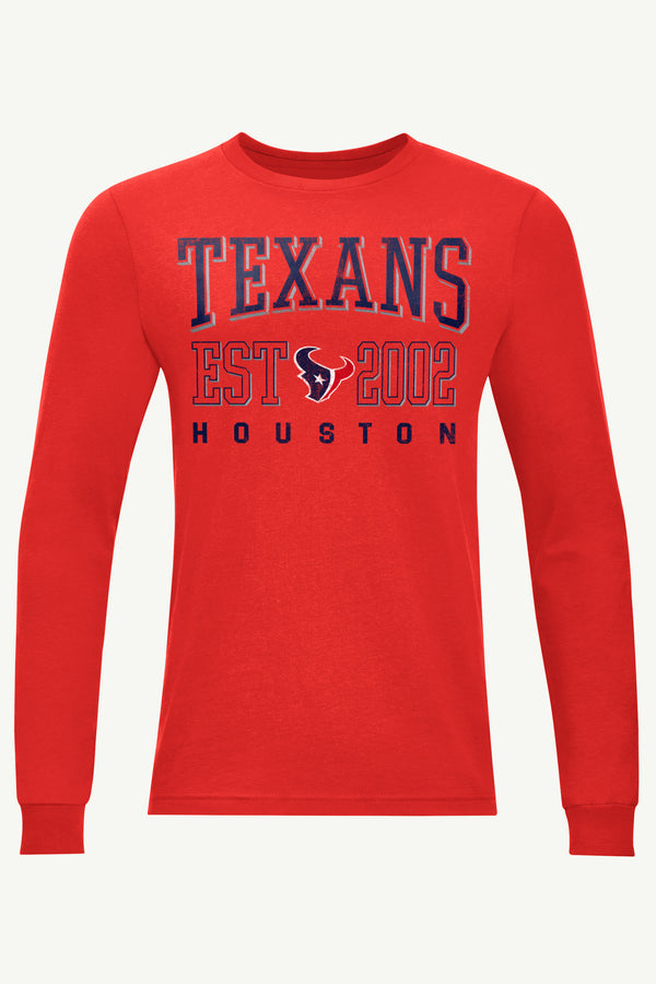 starter MENS HOUSTON TEXANS RETRO LONG SLEEVE T SHIRT