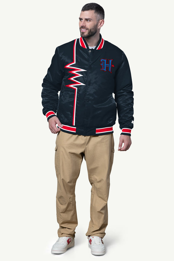 Starter MENS HOUSTON TEXANS SHOCK WAVE SATIN JACKET