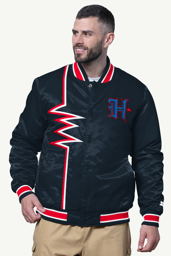 starter MENS HOUSTON TEXANS SHOCK WAVE SATIN JACKET