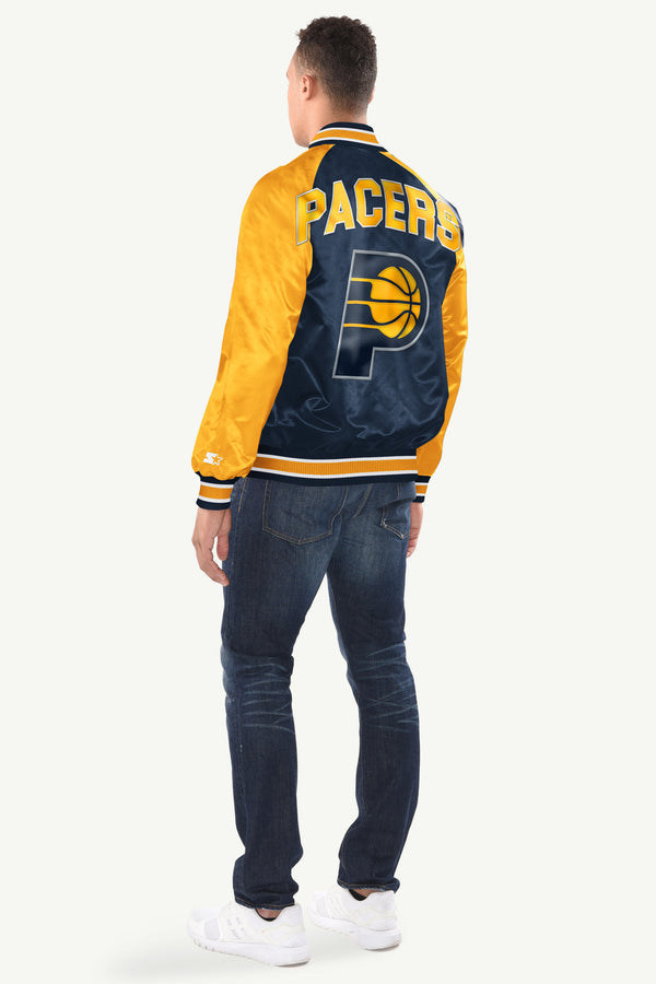 Starter MENS INDIANA PACERS INDUCTEE SATIN VARSITY JACKET