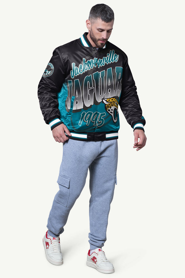 Starter MENS JACKSONVILLE JAGUARS PASS RUSH SATIN VARSITY JACKETS