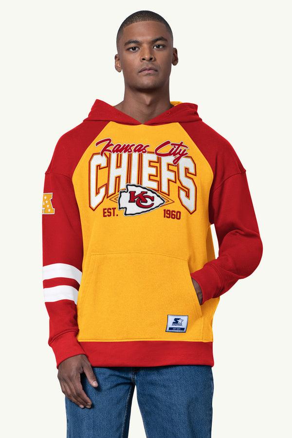 starter MENS KANSAS CITY CHIEFS INTERCEPTION COLORBLOCK HOODIE