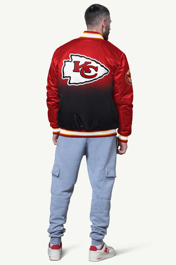 Starter MENS KANSAS CITY CHIEFS PASS RUSH SATIN VARSITY JACKET