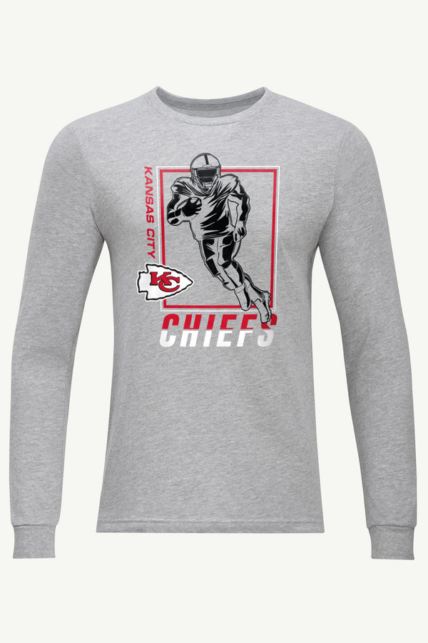 starter MENS KANSAS CITY CHIEFS PLAYER GRID LONG SLEEVE T SHIRT
