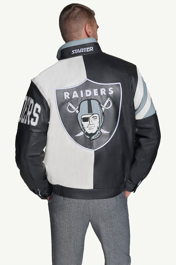 Starter MENS LAS VEGAS RAIDERS FULL ZIP LEATHER JACKET