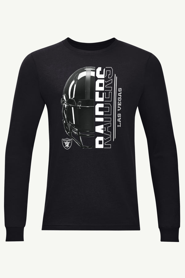 starter MENS LAS VEGAS RAIDERS HALF HELMET LONG SLEEVE T SHIRT