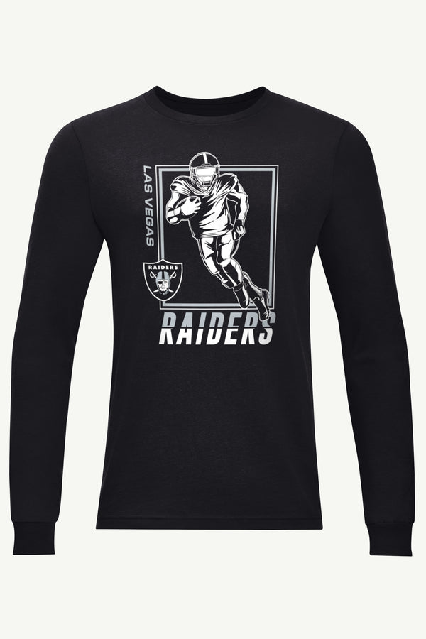 starter MENS LAS VEGAS RAIDERS PLAYER GRID LONG SLEEVE T SHIRT