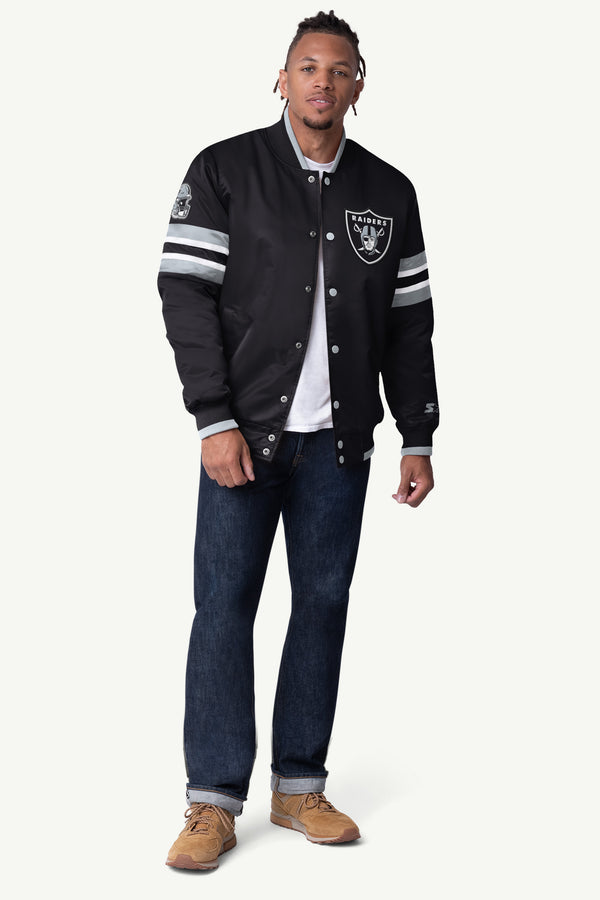 Starter MENS LAS VEGAS RAIDERS SATIN VARSITY JACKET
