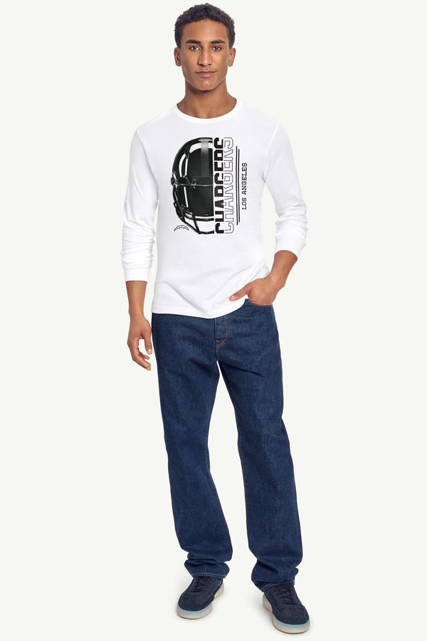 Starter MENS LOS ANGELES CHARGERS HALF HELMET LONG SLEEVE T SHIRT