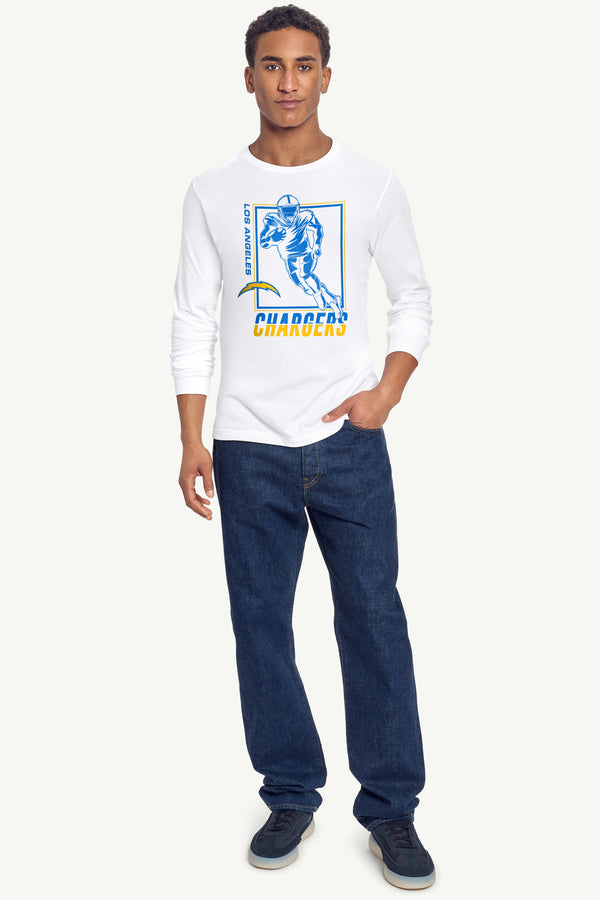 Starter MENS LOS ANGELES CHARGERS PLAYER GRID LONG SLEEVE T SHIRT