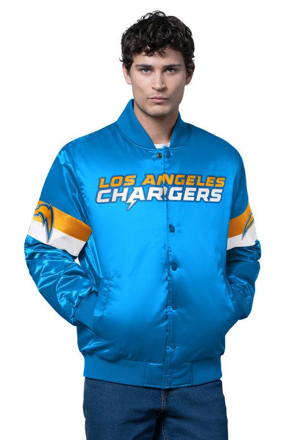 starter MENS LOS ANGELES CHARGERS TRIPLE OPTION SATIN VARSITY JACKET