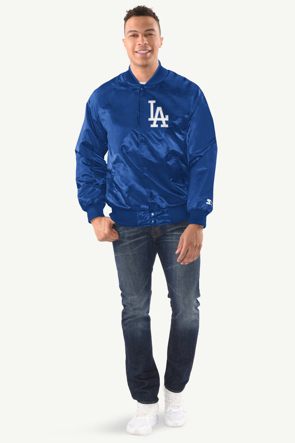 Starter MENS LOS ANGELES DODGERS INDUCTEE SATIN VARSITY JACKET