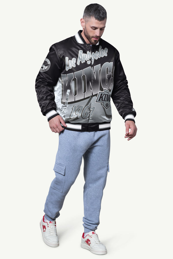 Starter MENS LOS ANGELES KINGS PASS RUSH SATIN VARSITY JACKET