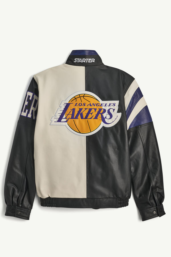 Starter MENS LOS ANGELES LAKERS FULL ZIP LEATHER JACKET