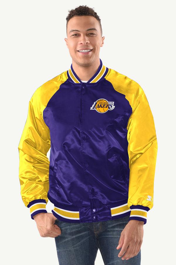 starter MENS LOS ANGELES LAKERS INDUCTEE SATIN VARSITY JACKET