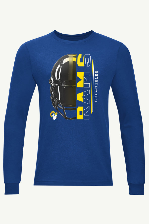 starter MENS LOS ANGELES RAMS HALF HELMET LONG SLEEVE T SHIRT