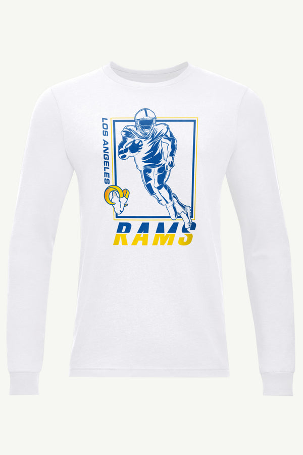 starter MENS LOS ANGELES RAMS PLAYER GRID LONG SLEEVE T SHIRT