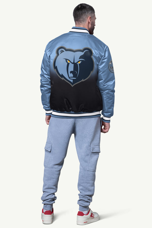 Starter MENS MEMPHIS GRIZZLIES PASS RUSH SATIN VARSITY JACKET