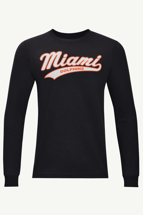 starter MENS MIAMI DOLPHINS TAILSWEEP LONG SLEEVE T SHIRT
