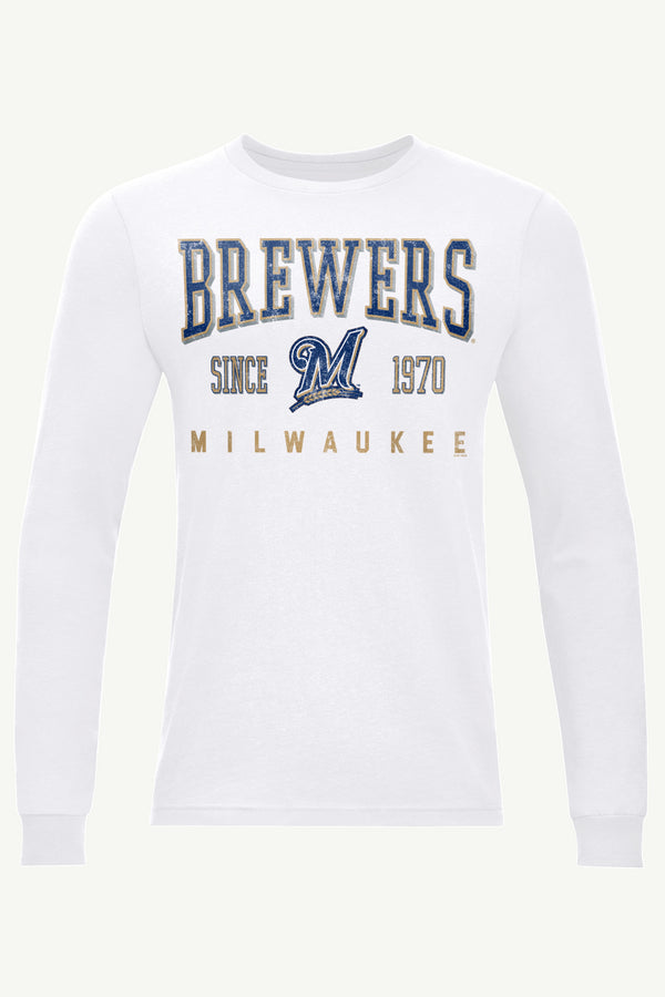 starter MENS MILWAUKEE BREWERS RETRO LONG SLEEVE T SHIRT