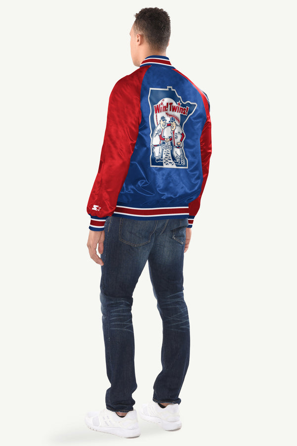 Starter MENS MINNESOTA TWINS INDUCTEE SATIN VARSITY JACKET