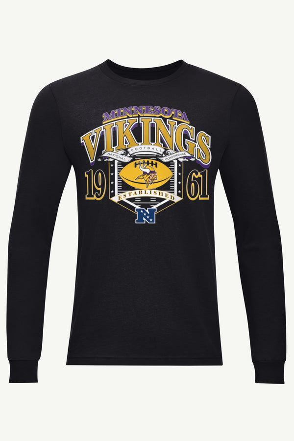 starter MENS MINNESOTA VIKINGS 80s INSPIRED FIELD LONG SLEEVE T SHIRTL
