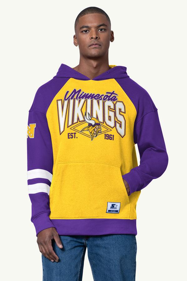 starter MENS MINNESOTA VIKINGS INTERCEPTION COLORBLOCK HOODIE