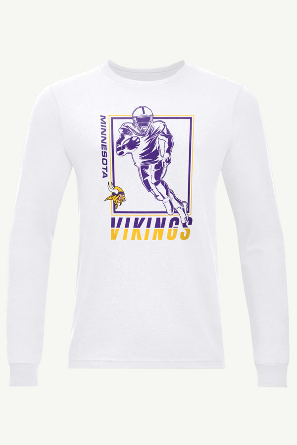 starter MENS MINNESOTA VIKINGS PLAYER GRID LONG SLEEVE T SHIRT