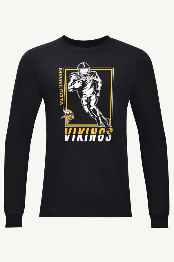 starter MENS MINNESOTA VIKINGS PLAYER GRID TEAM LONG SLEEVE T SHIRT