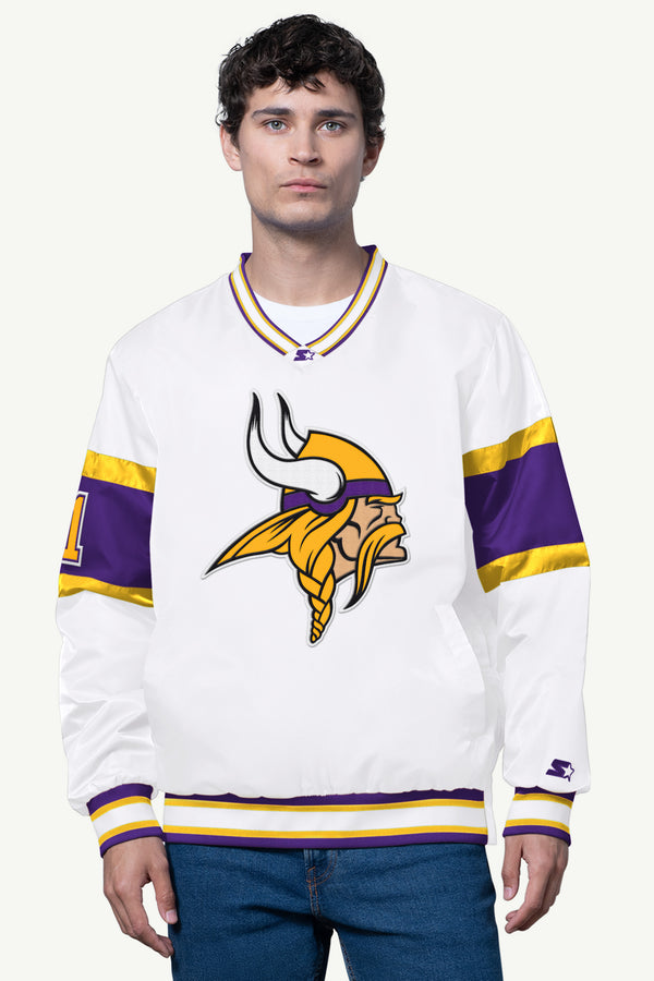 starter MENS MINNESOTA VIKINGS SIGNAL COLLAR PULLOVER