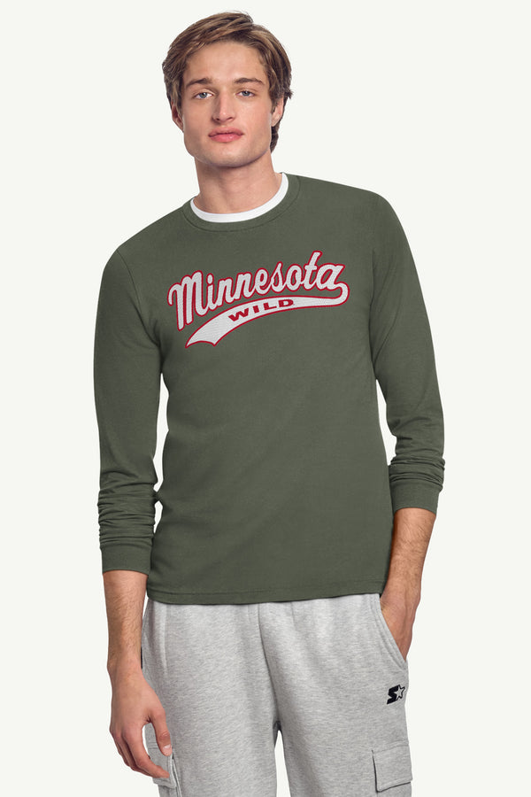 starter MENS MINNESOTA WILD TAILSWEEP LONG SLEEVE T SHIRT