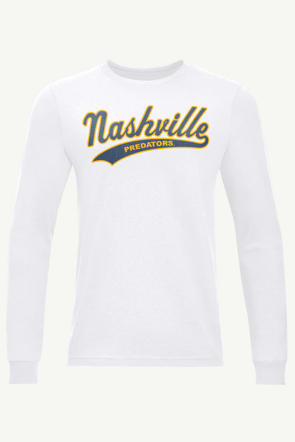 starter MENS NASHVILLE PREDATORS TAILSWEEP LONG SLEEVE T SHIRT