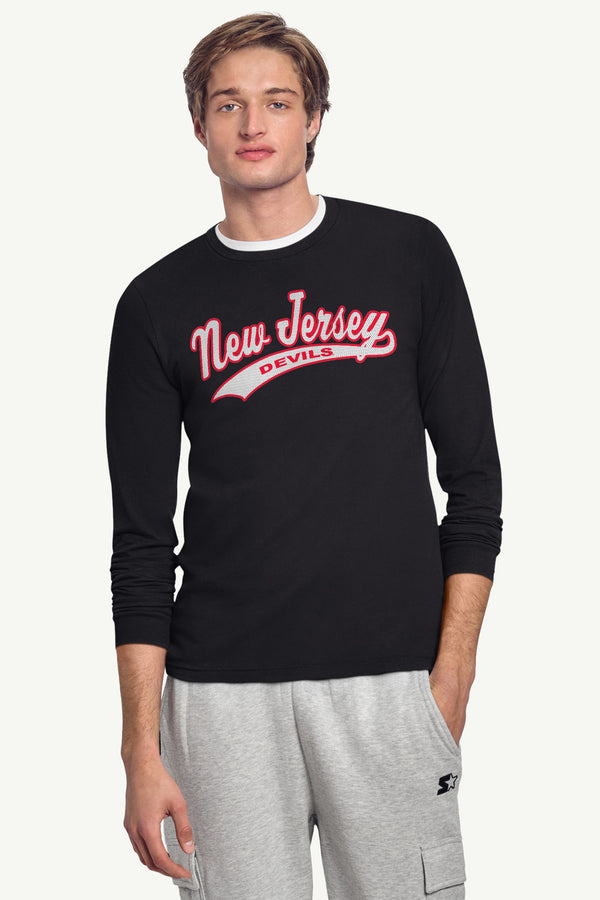 Starter MENS NEW JERSEY DEVILS TAILSWEEP LONG SLEEVE T SHIRT