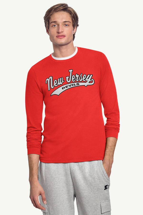 Starter MENS NEW JERSEY DEVILS TAILSWEEP LONG SLEEVE T SHIRT