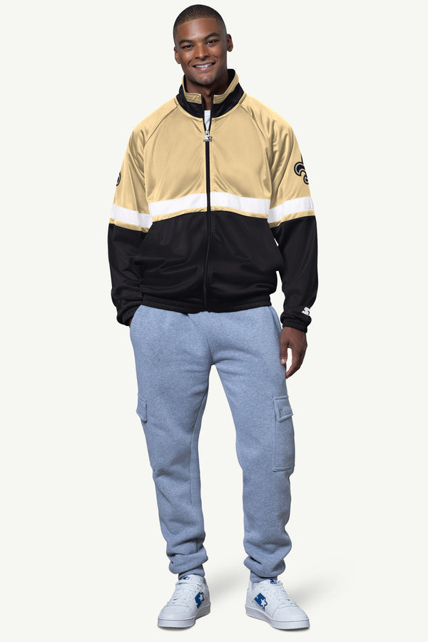 Starter MENS NEW ORLEANS SAINTS VETERAN TRACK JACKET