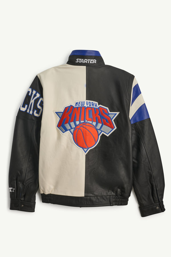 Starter MENS NEW YORK KNICKS FULL ZIP LEATHER JACKET