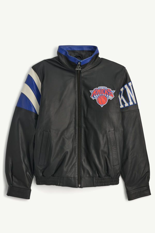 starter MENS NEW YORK KNICKS FULL ZIP LEATHER JACKET