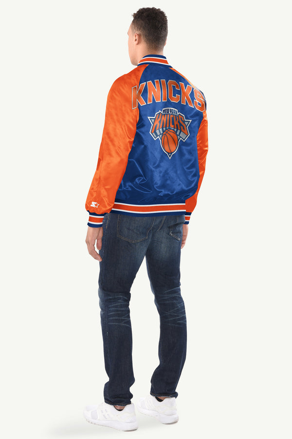 Starter MENS NEW YORK KNICKS INDUCTEE SATIN VARSITY JACKET