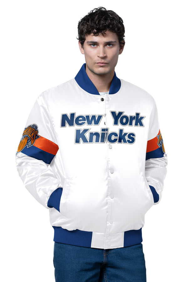 starter MENS NEW YORK KNICKS TRIPLE OPTION SATIN VARSITY JACKET