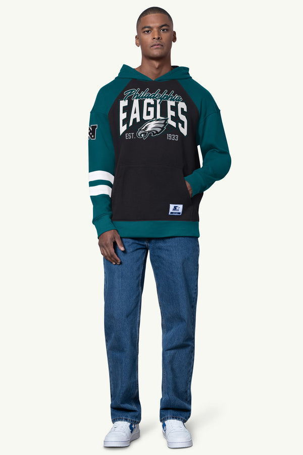 Starter MENS PHILADELPHIA EAGLES INTERCEPTION COLORBLOCK HOODIE
