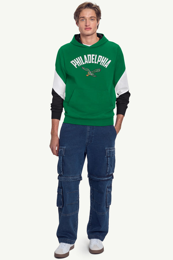 Starter MENS PHILADELPHIA EAGLES KELLY GREEN HOODIE