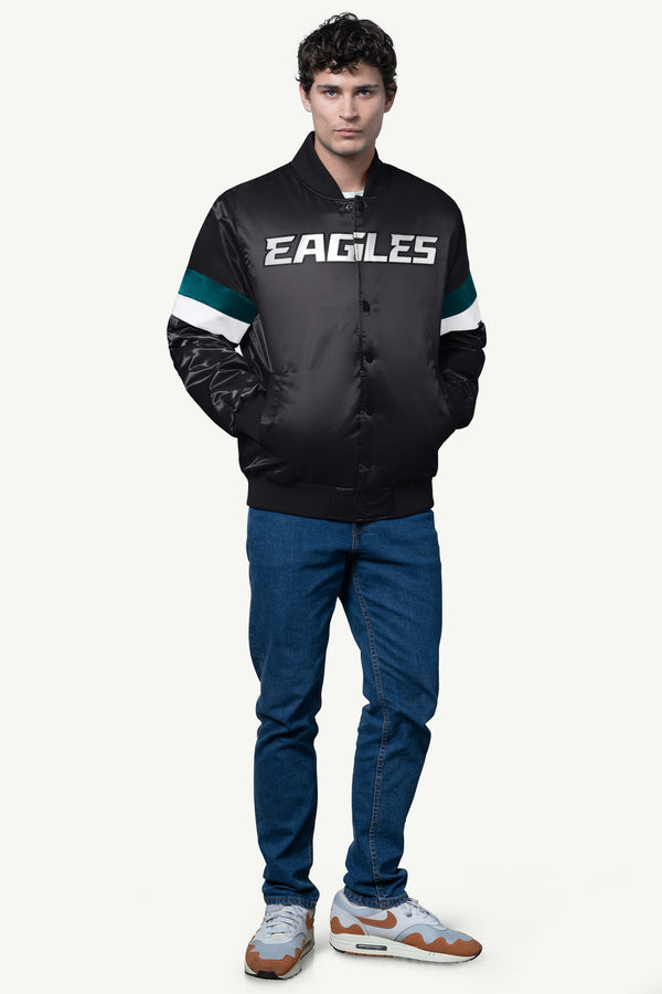Starter MENS PHILADELPHIA EAGLES SATIN VARSITY JACKET