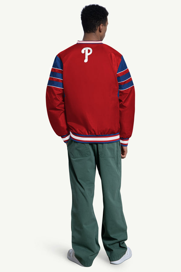Starter MENS PHILADELPHIA PHILLIES ENFORCER V-NECK PULLOVER JACKET
