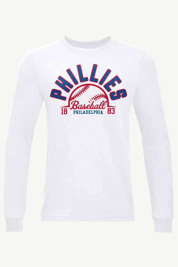 starter MENS PHILADELPHIA PHILLIES HALF BALL LONG SLEEVE T SHIRT