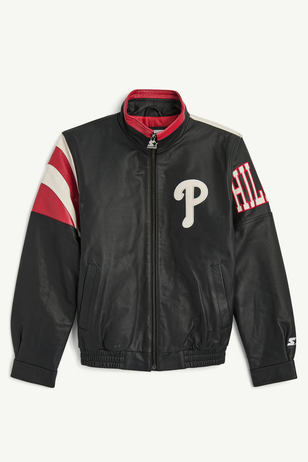 starter MENS PHILADELPHIA PHILLIES RETRO LEATHER JACKET