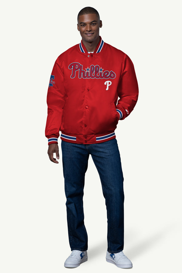 Starter MENS PHILADELPHIA PHILLIES SATIN VARSITY JACKET