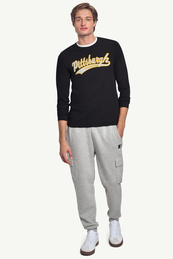 Starter MENS PITTSBURGH PENGUINS TAILSWEEP LONG SLEEVE T SHIRT