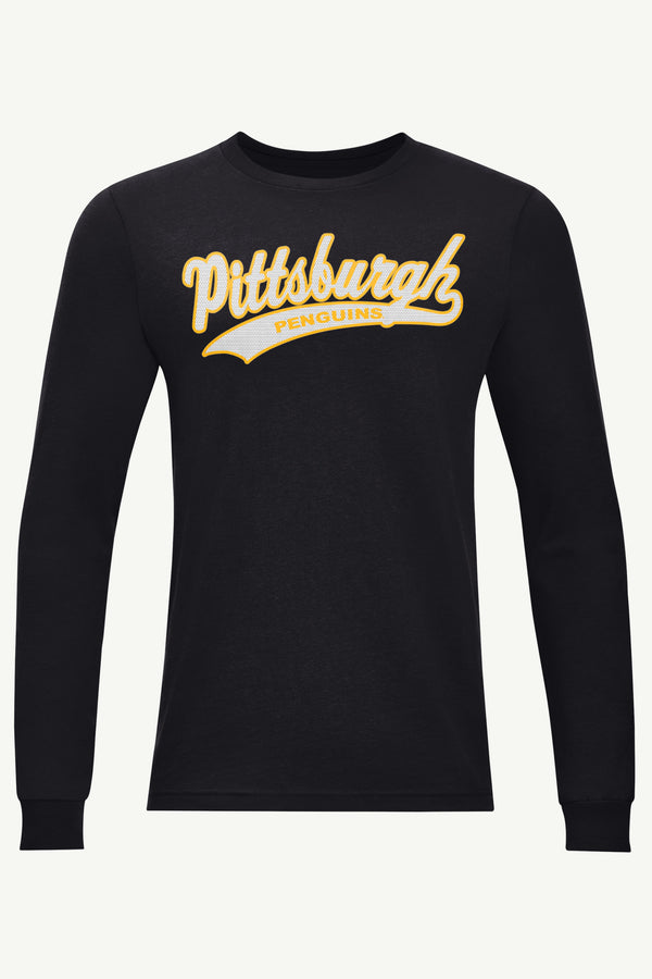starter MENS PITTSBURGH PENGUINS TAILSWEEP LONG SLEEVE T SHIRT