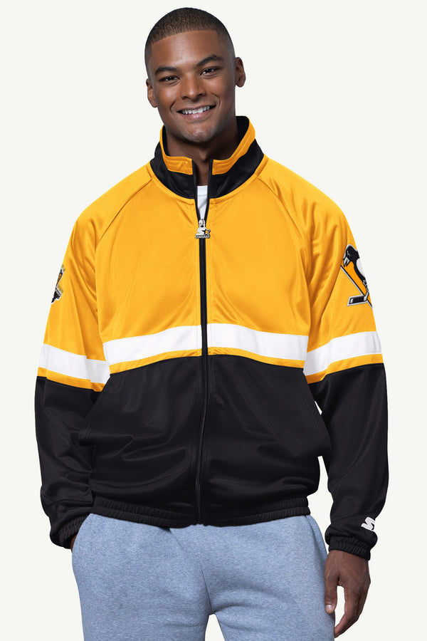starter MENS PITTSBURGH PENGUINS VETERAN TRACK JACKET