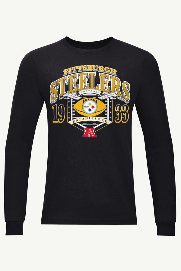 starter MENS PITTSBURGH STEELERS 80s INSPIRED FIELD LONG SLEEVE T SHIRT